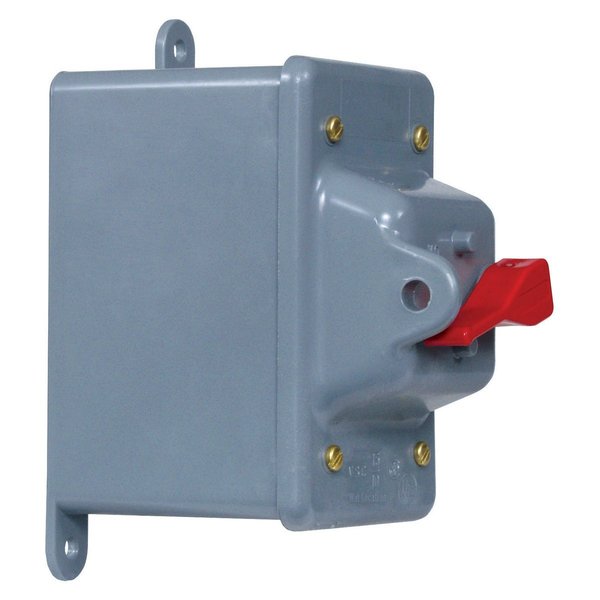 Bryant Toggle Switch, Motor Disconnects, Double Pole, 30A 600V AC, Side Wired Only, NEMA 3R Box and Switch 30322D